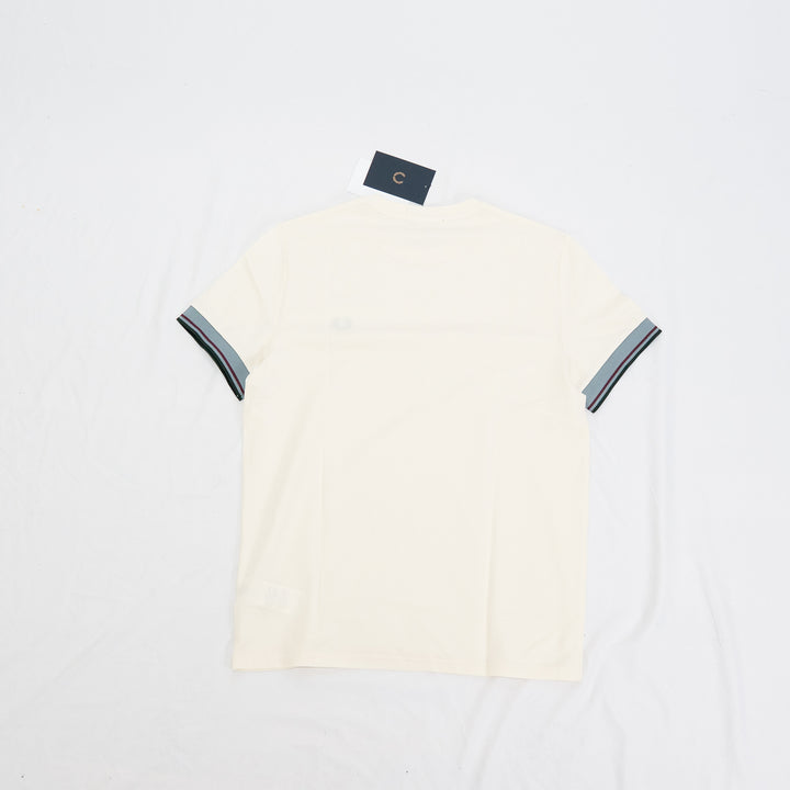 Twin tipped cuff t-shirt - ecru