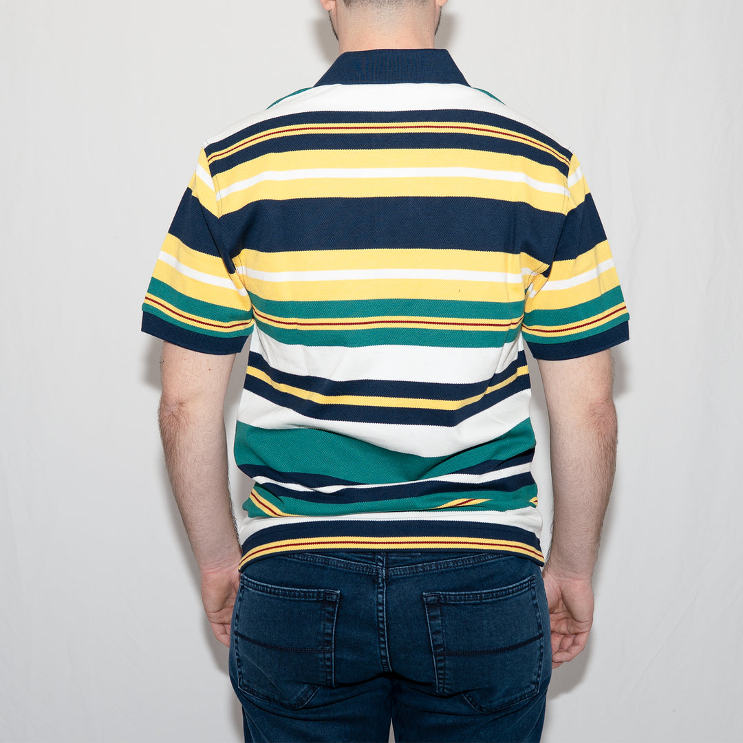 Striped relaxed polo shirt - lemon barley