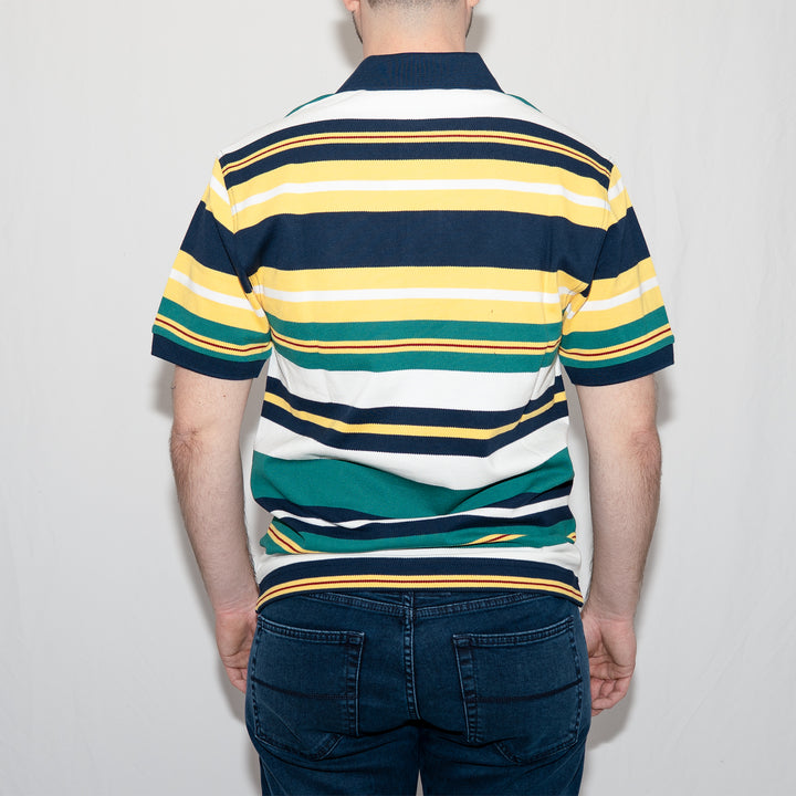 Striped relaxed polo shirt - lemon barley