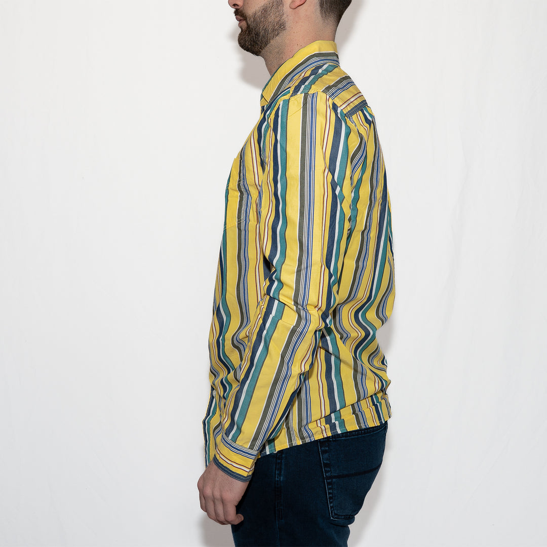 Relaxed stripe shirt - lemon barley