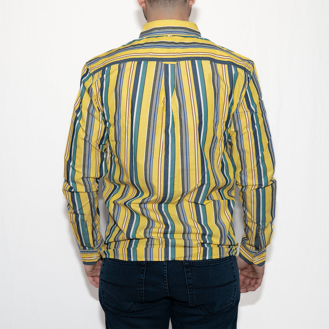 Relaxed stripe shirt - lemon barley