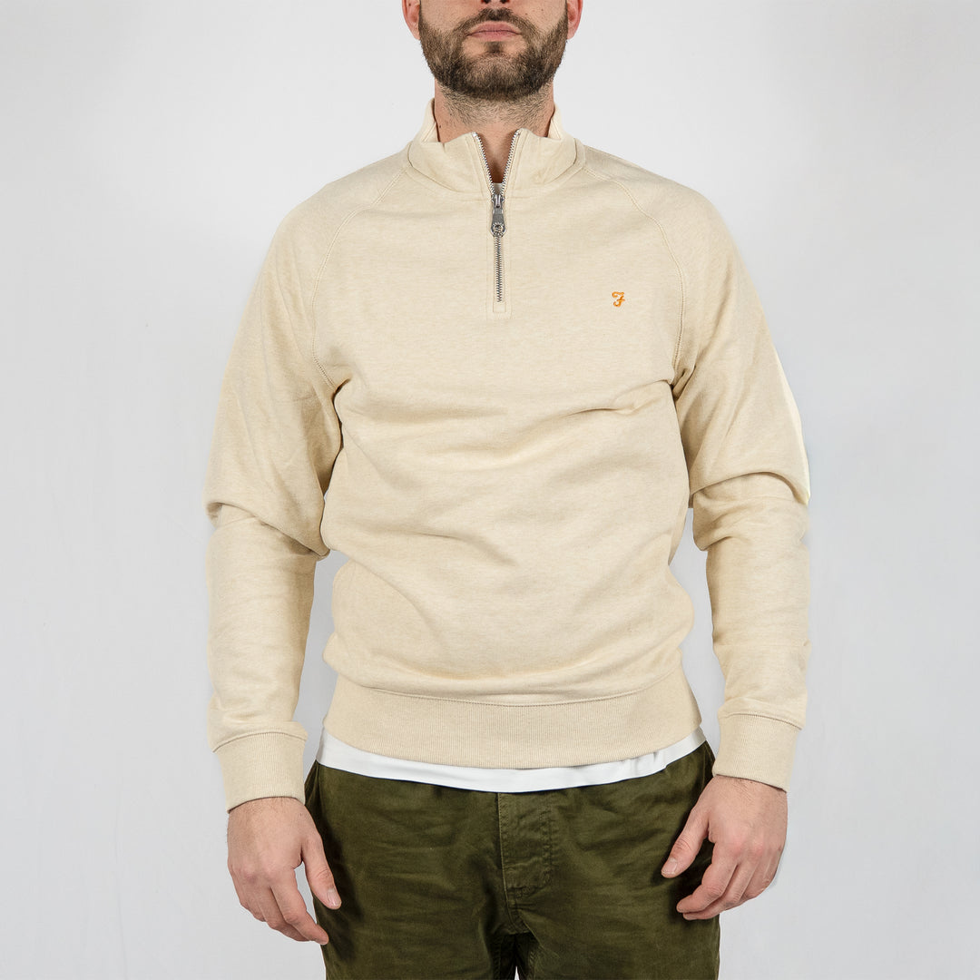 Jim 1/4 zip - birch grey marl
