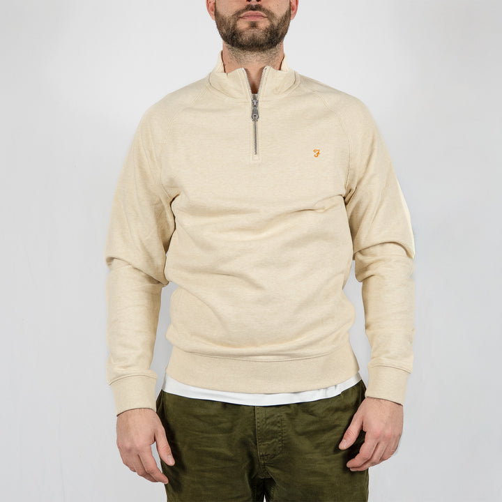 Jim 1/4 zip - birch grey marl