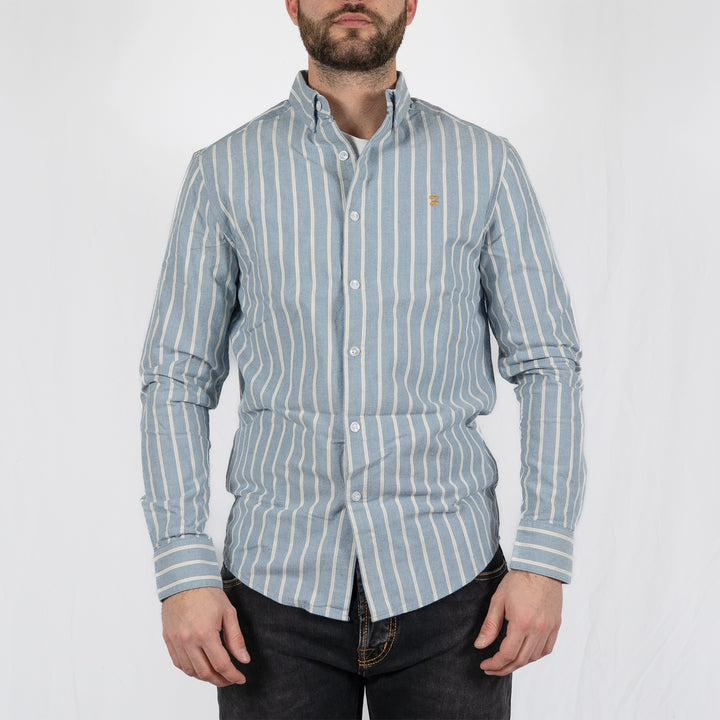 Steen wide stripe - blue tide marl