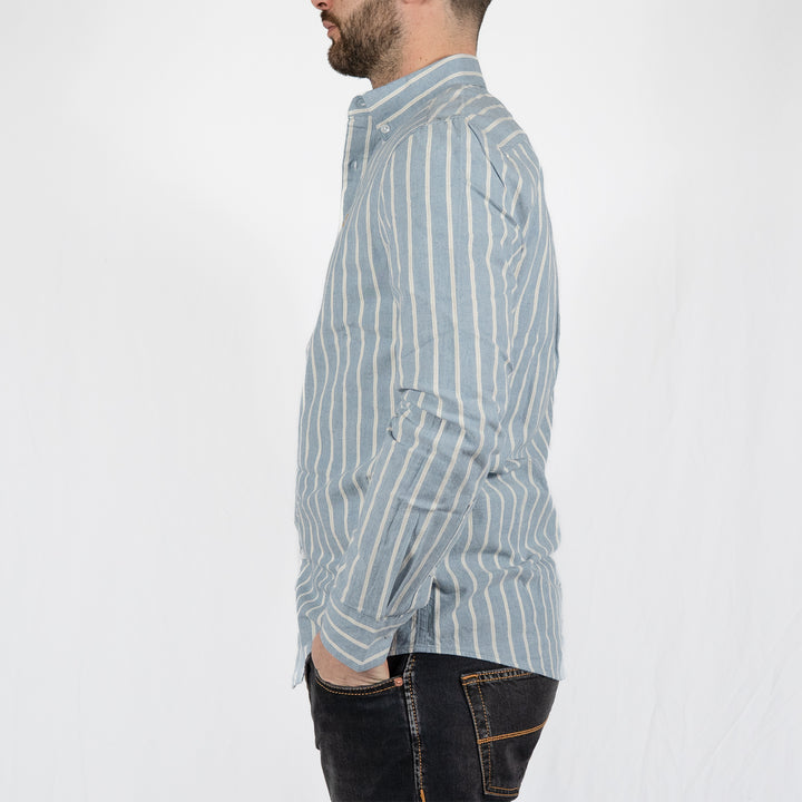 Steen wide stripe - blue tide marl