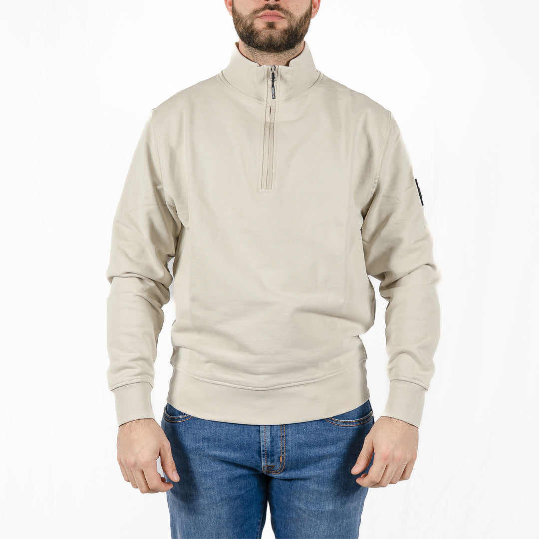 Kraviz Quarter Zip Sweatshirt Cement – Sweatshirt homme casual