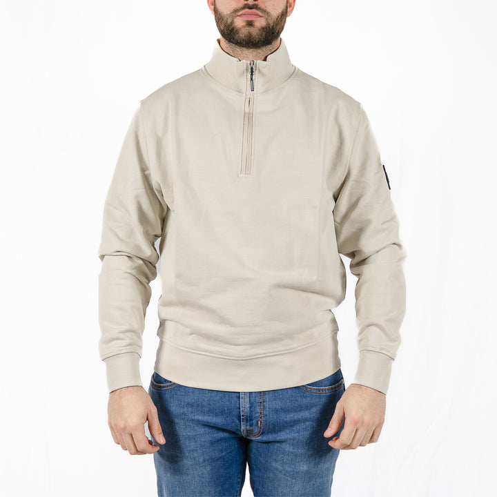 Kraviz Quarter Zip Sweatshirt Cement – Sweatshirt homme casual
