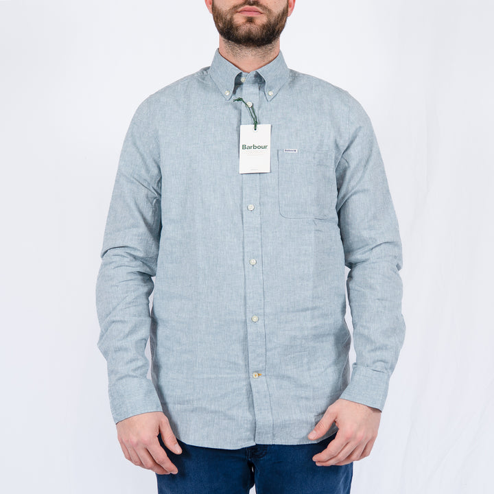 Barbour Nelson Tailored Long Sleeved Shirt Lead – Chemise homme casual chic
