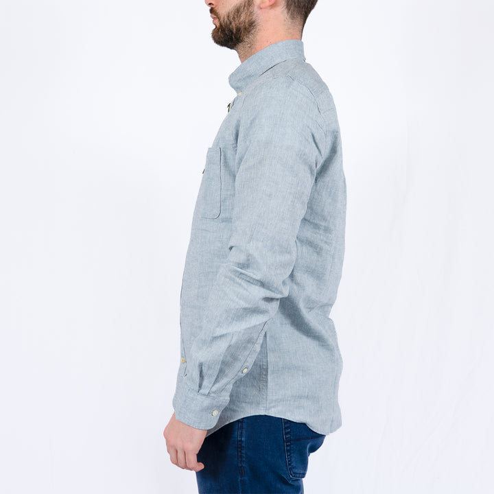 Barbour Nelson Tailored Long Sleeved Shirt Lead – Chemise homme casual chic