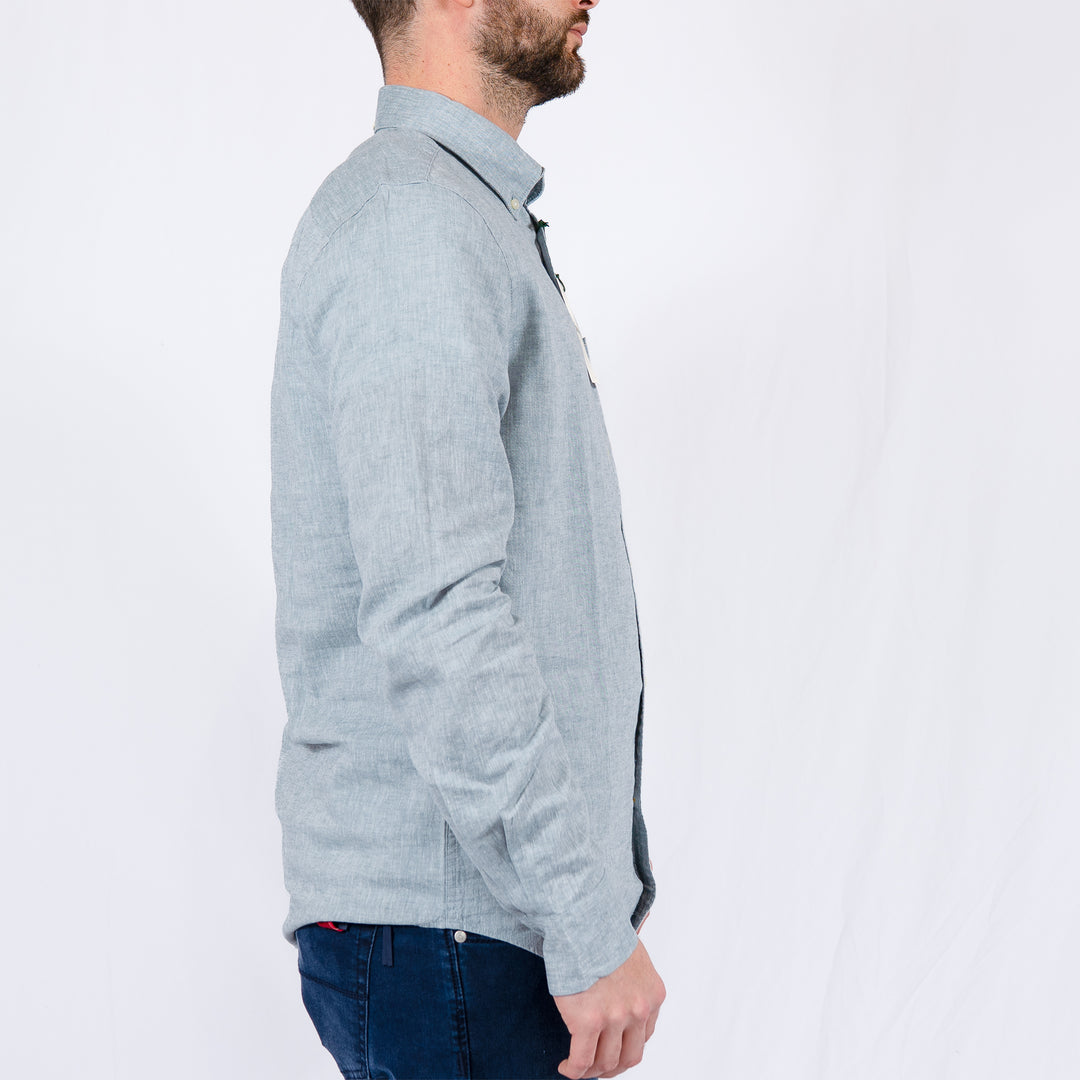 Barbour Nelson Tailored Long Sleeved Shirt Lead – Chemise homme casual chic