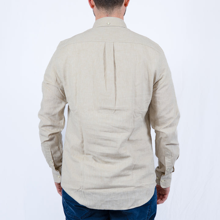 Barbour Nelson Tailored Long Sleeved Shirt Stoned – Chemise homme casual chic
