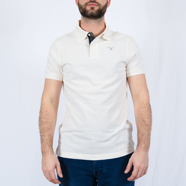 Barbour Tartan Pique Polo Shirt - Whisper White