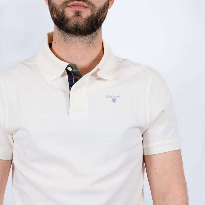 Barbour Tartan Pique Polo Shirt - Whisper White