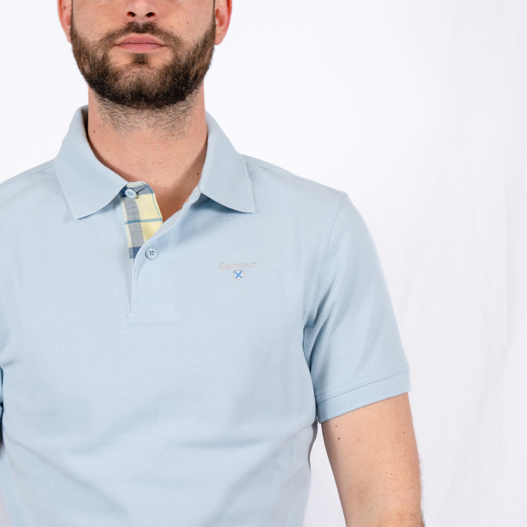 Barbour Tartan Pique Polo Shirt Bleu