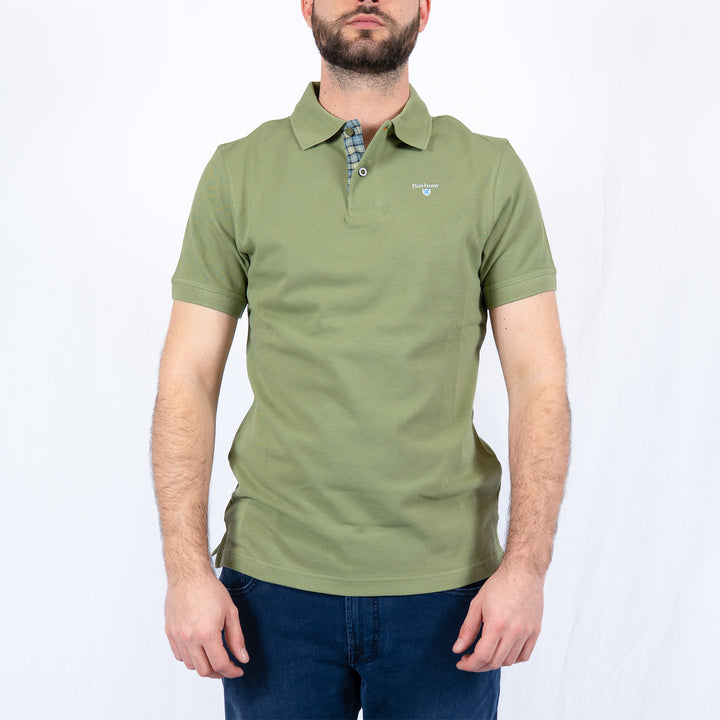 Barbour Tartan Pique Polo Shirt -  Laurel Green