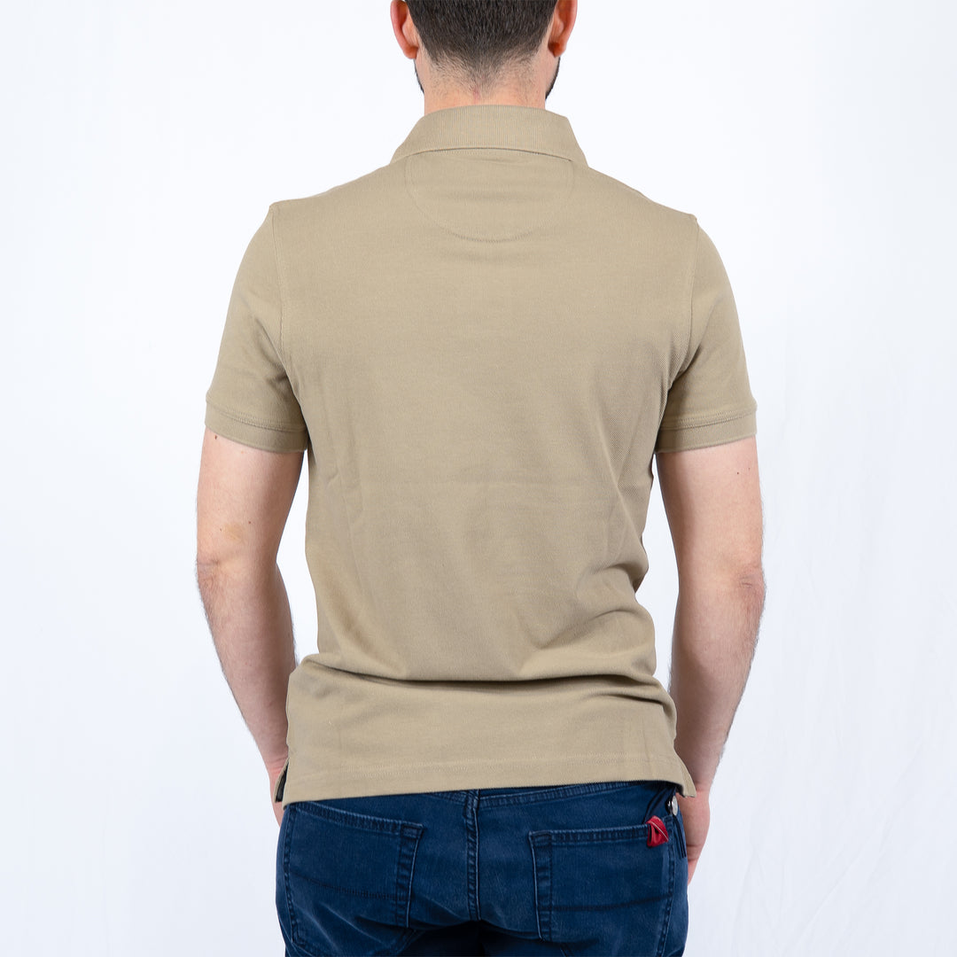 Barbour Tartan Pique Polo Shirt - washed stone