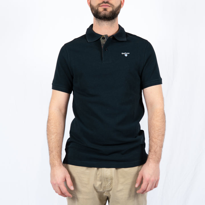 Barbour Tartan Pique Polo Shirt - Black