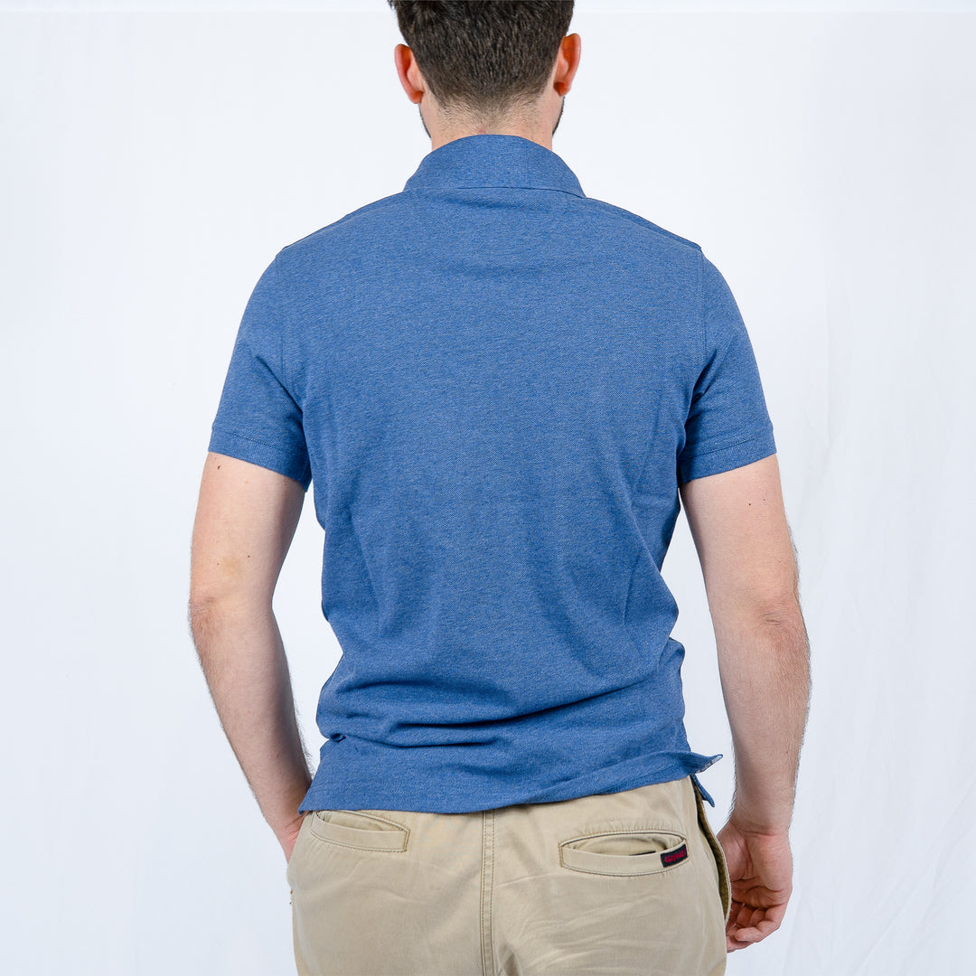 Barbour tartan pique polo shirt - chambray marl