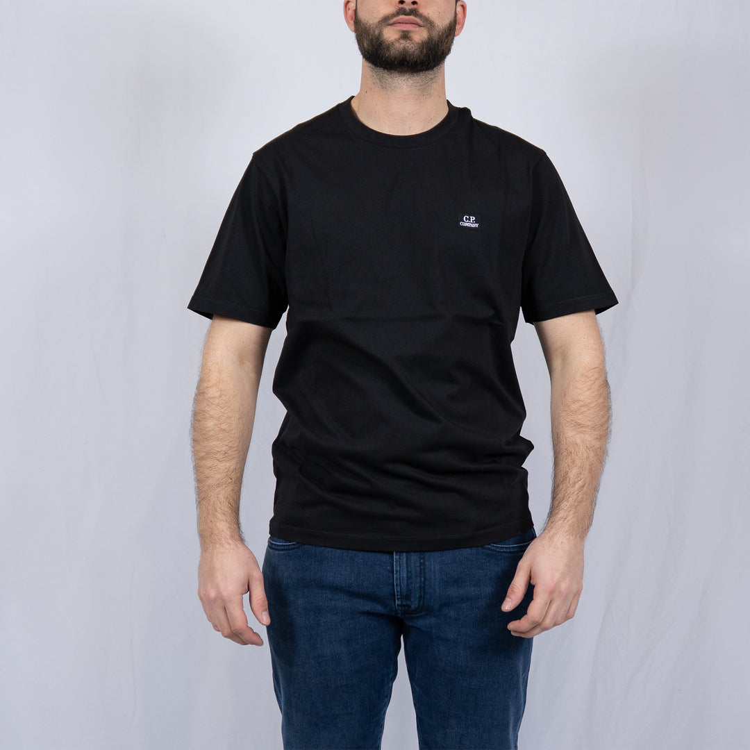 30/1 Jersey Short Sleeve Logo T-Shirt Black – T-shirt homme casual
