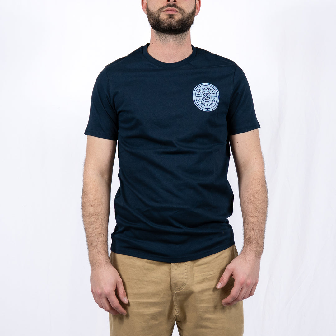 Borders label graphic t-shirt - dark navy