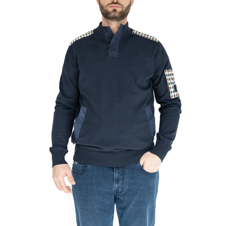 Active Lamina Pocket Mock Neck – Pull homme bleu