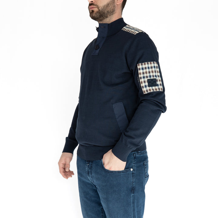 Active Lamina Pocket Mock Neck – Pull homme bleu