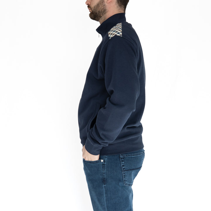 Active Lamina Insert FZ Mock Neck – Pull zippé homme bleu