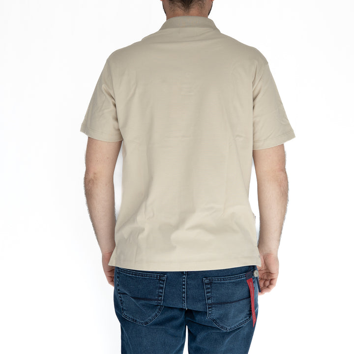 Active Stretch Piquet Badge Polo – Polo homme beige