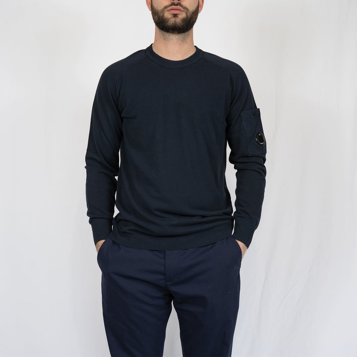 Sweat C.P. Company Cotton Chenille Crewneck Lens – Blue