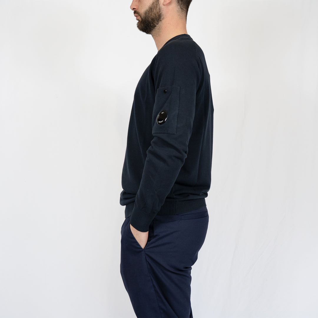 Sweat C.P. Company Cotton Chenille Crewneck Lens – Blue