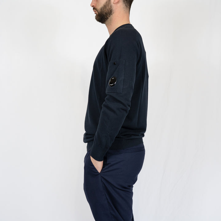 Sweat C.P. Company Cotton Chenille Crewneck Lens – Blue