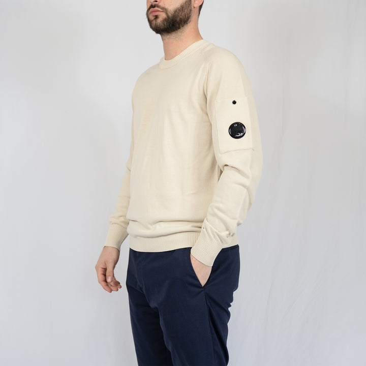 Sweat C.P. Company Cotton Chenille Crewneck Lens – Beige