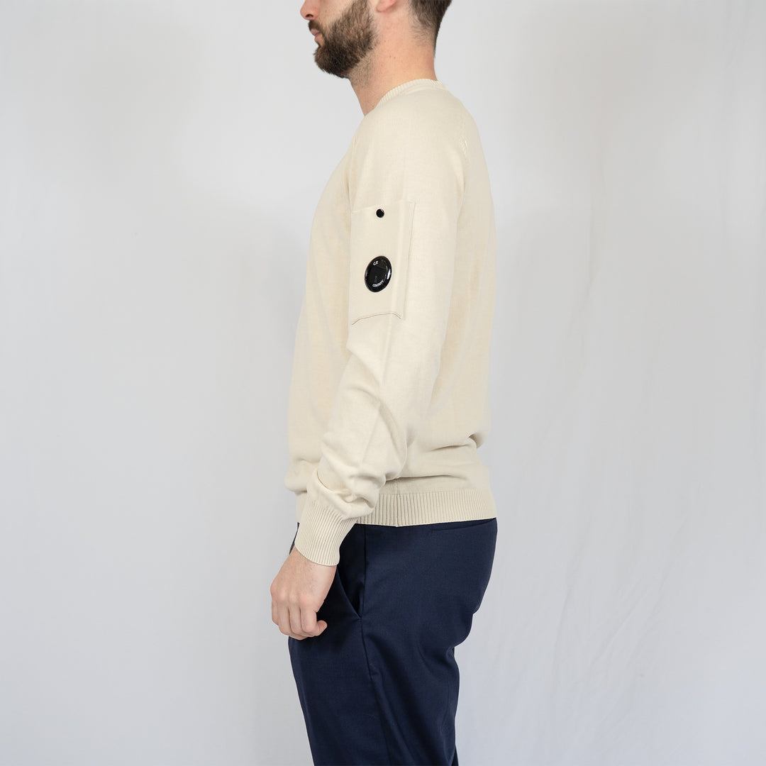 Sweat C.P. Company Cotton Chenille Crewneck Lens – Beige