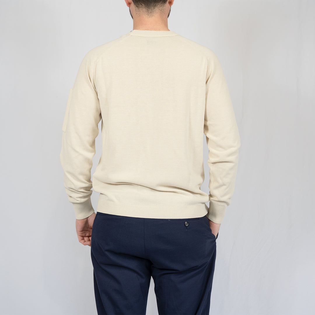 Sweat C.P. Company Cotton Chenille Crewneck Lens – Beige