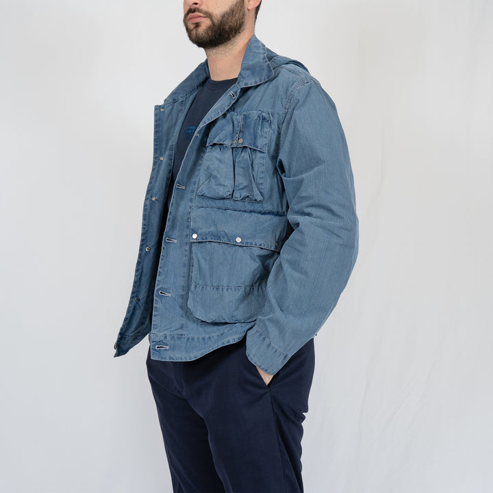 Veste C.P. Company 50 Fili Indigo Bleached Goggle Jacket
