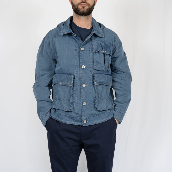 Veste C.P. Company 50 Fili Indigo Bleached Goggle Jacket