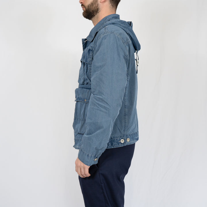 Veste C.P. Company 50 Fili Indigo Bleached Goggle Jacket