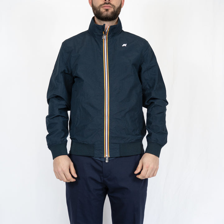 Veste K-Way Arsène Cotton Double – Blue Depth / Green Lichen