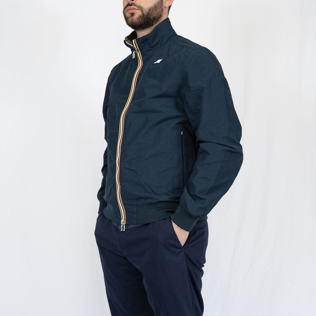 Veste K-Way Arsène Cotton Double – Blue Depth / Green Lichen