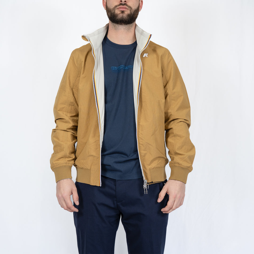 Veste K-Way Arsène Cotton Double – Brown Bistre / Beige Lt