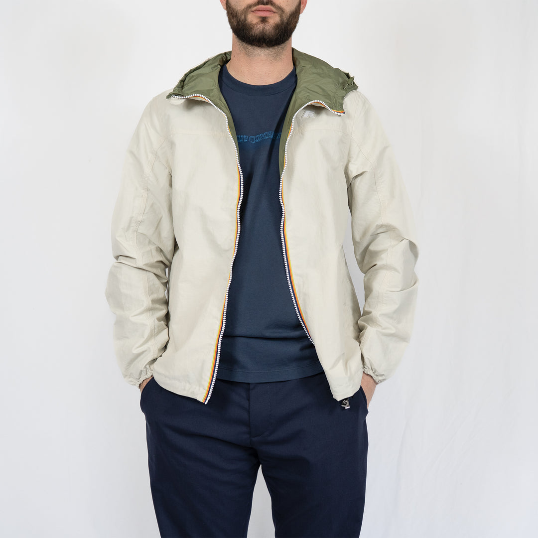 Veste K-Way Jake Cotton Double – Beige / Lt Green Lichen