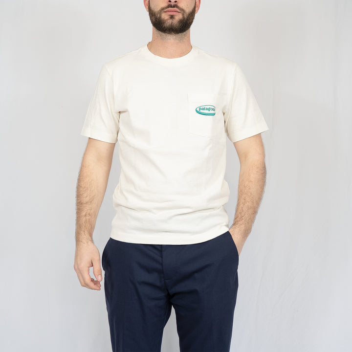 T-shirt Patagonia Midweight 95 Oval Logo Pocket Tee – Undyed Natural