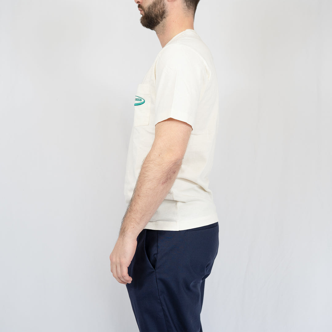 T-shirt Patagonia Midweight 95 Oval Logo Pocket Tee – Undyed Natural