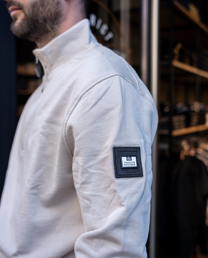 Kraviz Quarter Zip Sweatshirt Cement – Sweatshirt homme casual