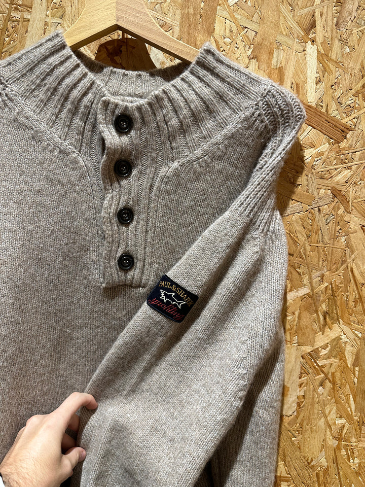 Pull laine beige avec boutons Paul and shark