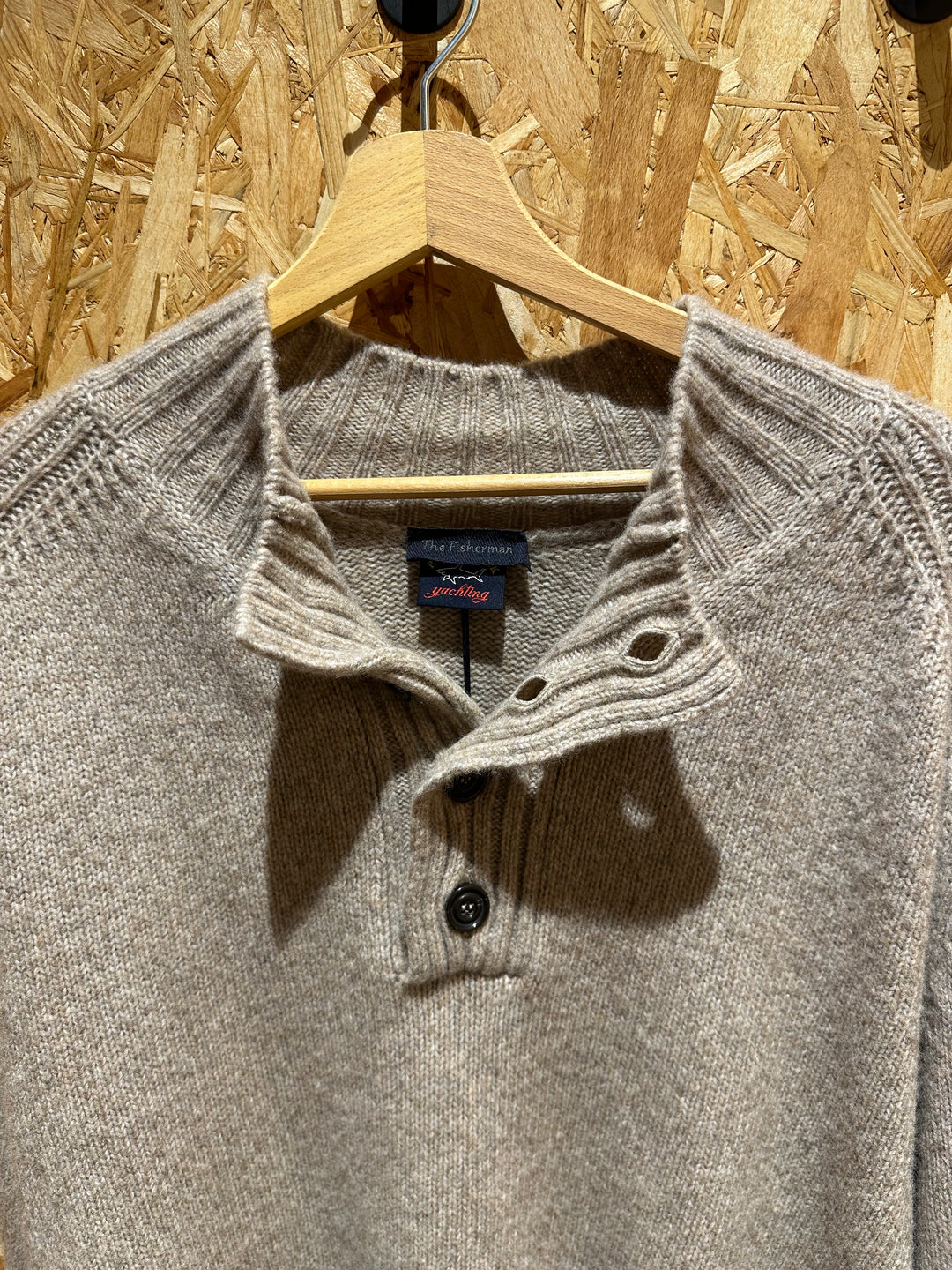 Pull laine beige avec boutons Paul and shark