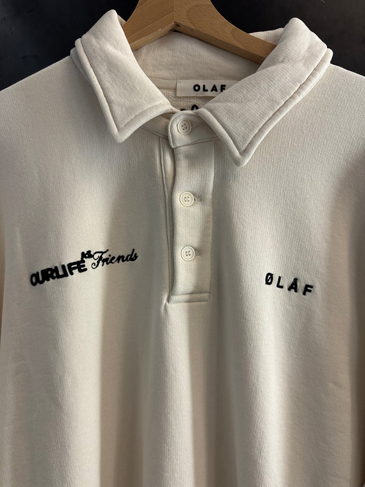 Script Friends Oversized Polo - Gebroken wit