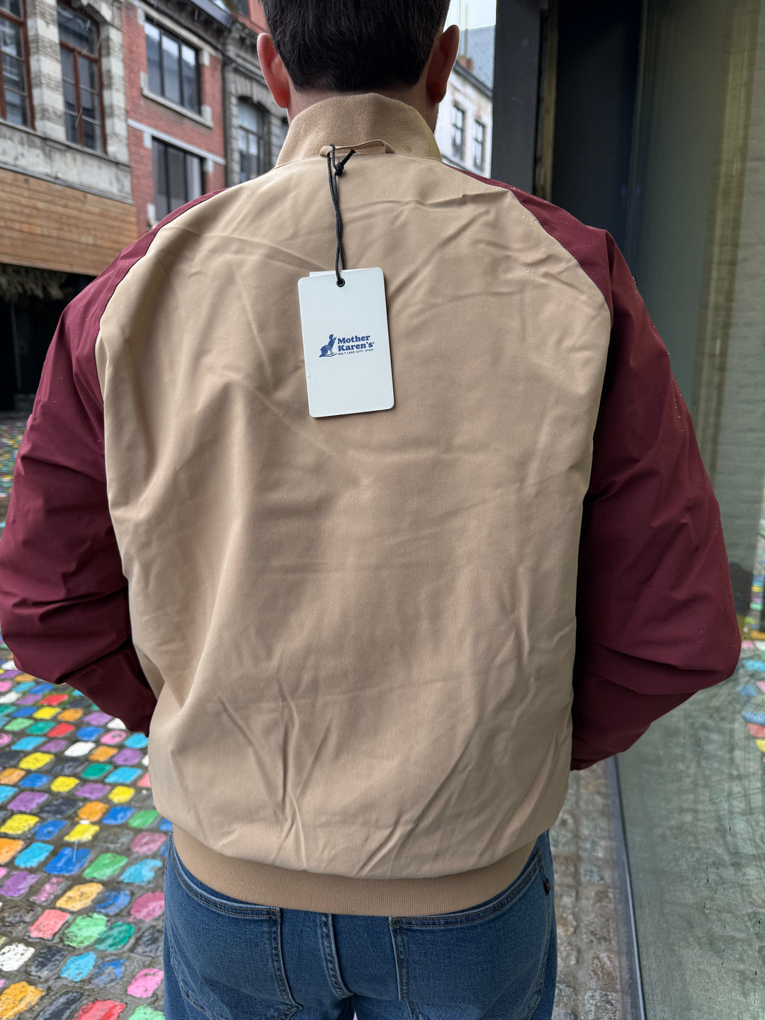Powell powdershirt with patches / biscotti - burgundy