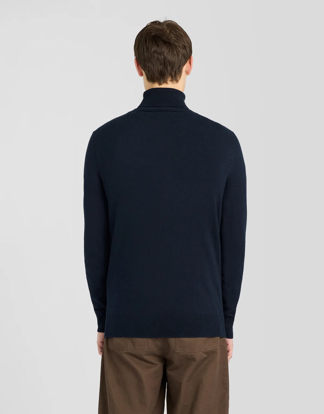 Cotton merino turtleneck jumper - dark navy