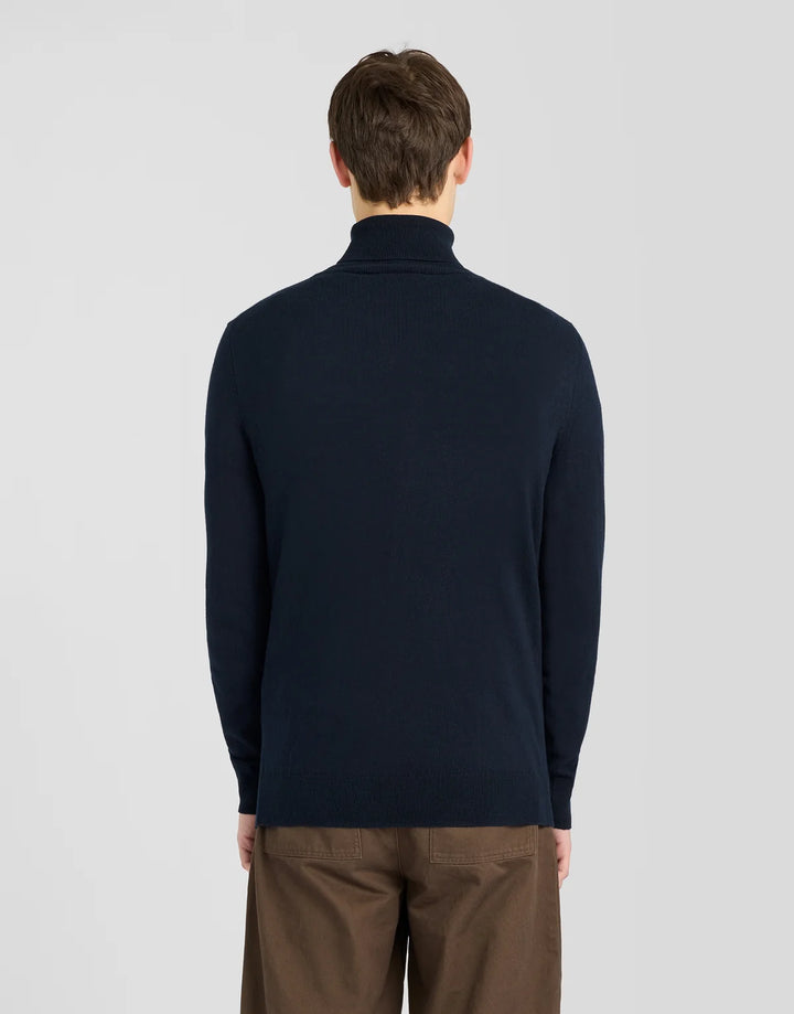 Cotton merino turtleneck jumper - dark navy